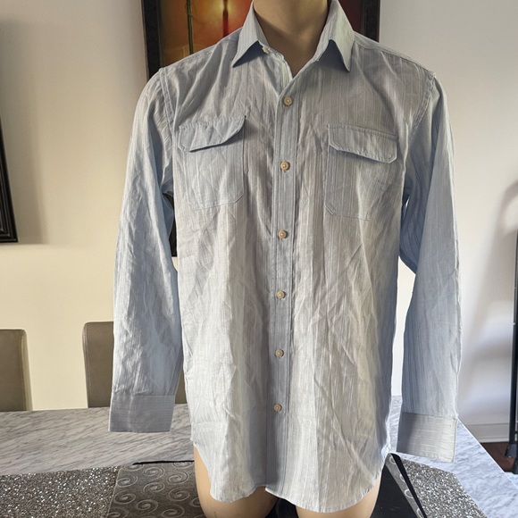 Tommy Bahama Tropez sky blue button down textured stripes shirt. NWT. Small. - Picture 1 of 5